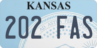 KS license plate 202FAS