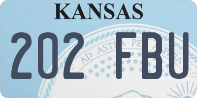 KS license plate 202FBU