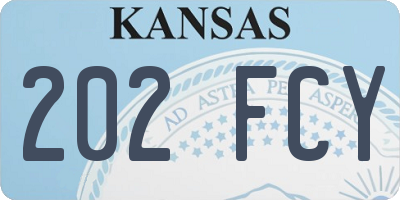 KS license plate 202FCY