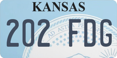 KS license plate 202FDG