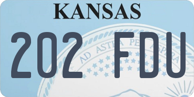 KS license plate 202FDU