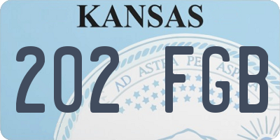 KS license plate 202FGB