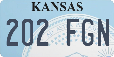 KS license plate 202FGN