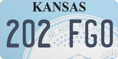 KS license plate 202FGO