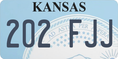 KS license plate 202FJJ