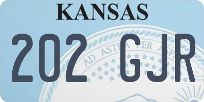 KS license plate 202GJR