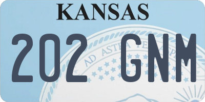KS license plate 202GNM