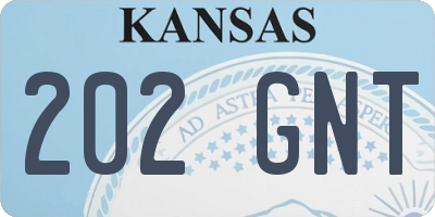 KS license plate 202GNT