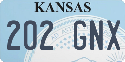 KS license plate 202GNX