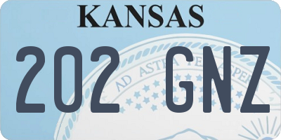 KS license plate 202GNZ