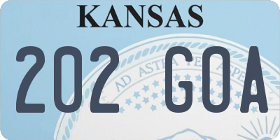 KS license plate 202GOA