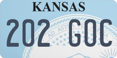 KS license plate 202GOC