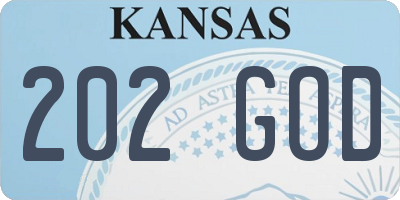 KS license plate 202GOD