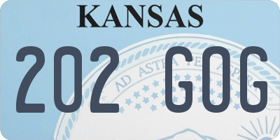 KS license plate 202GOG