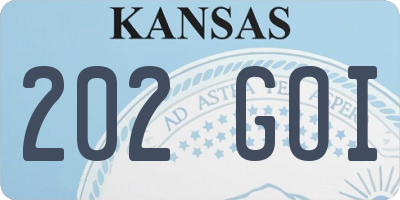KS license plate 202GOI