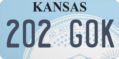 KS license plate 202GOK