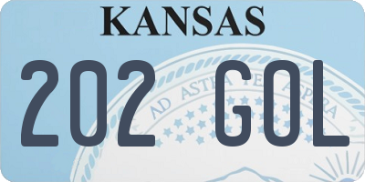KS license plate 202GOL