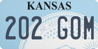 KS license plate 202GOM