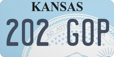 KS license plate 202GOP