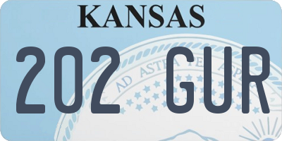 KS license plate 202GUR