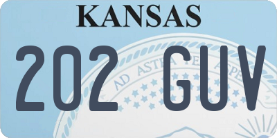 KS license plate 202GUV