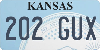 KS license plate 202GUX