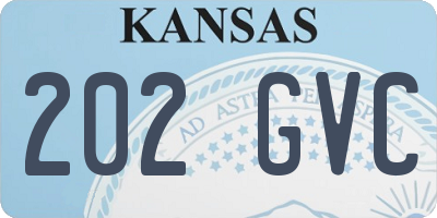 KS license plate 202GVC