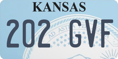 KS license plate 202GVF