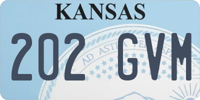KS license plate 202GVM
