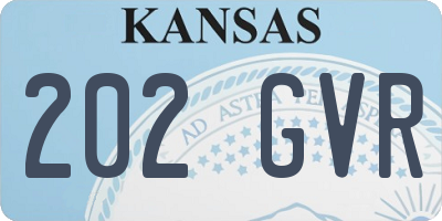 KS license plate 202GVR