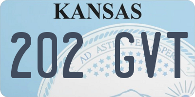 KS license plate 202GVT