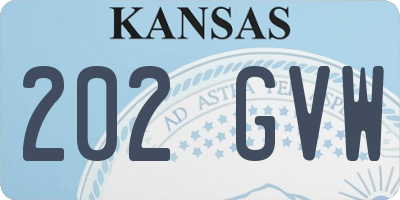 KS license plate 202GVW