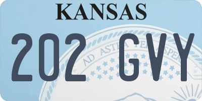 KS license plate 202GVY