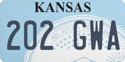 KS license plate 202GWA
