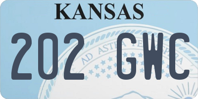 KS license plate 202GWC