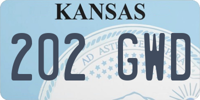 KS license plate 202GWD