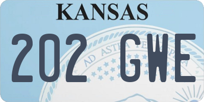 KS license plate 202GWE
