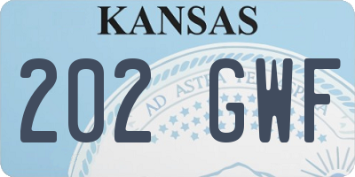 KS license plate 202GWF