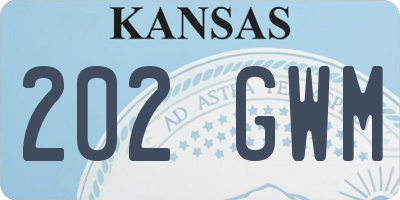 KS license plate 202GWM