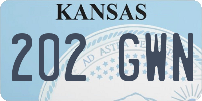 KS license plate 202GWN