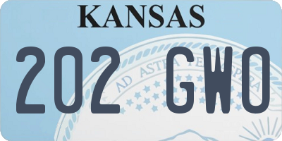 KS license plate 202GWO