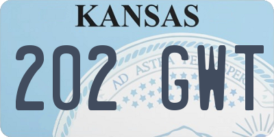 KS license plate 202GWT