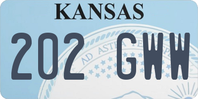 KS license plate 202GWW