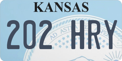 KS license plate 202HRY