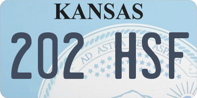 KS license plate 202HSF