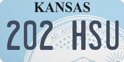 KS license plate 202HSU