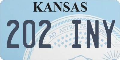 KS license plate 202INY