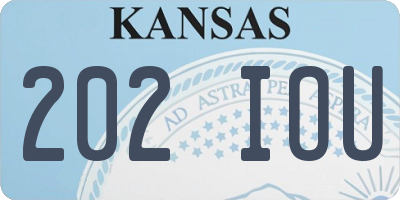 KS license plate 202IOU
