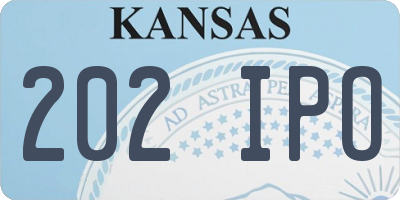KS license plate 202IPO