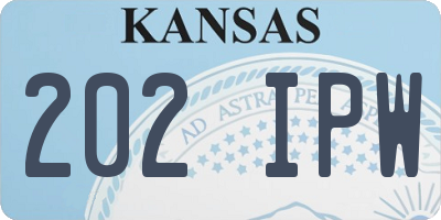 KS license plate 202IPW